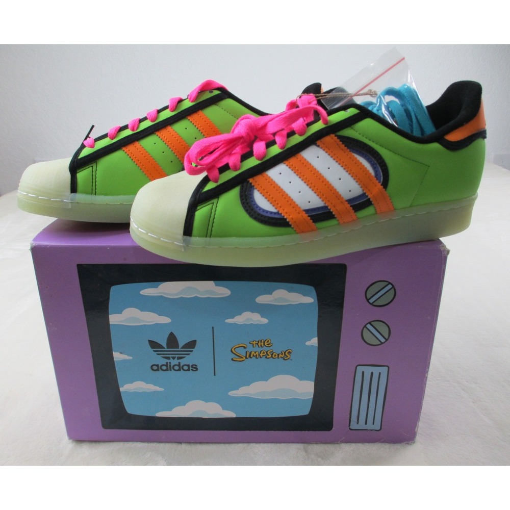 NEW Adidas Superstar The Simpsons Squishee Mens 8.5 Green Orange H05789 Rare 02